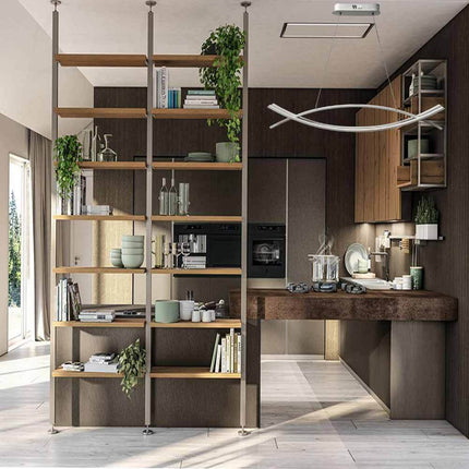 Lampadario led a sospensione 42 watt lampada ultra  moderna bianca a luce fredda 6500k naturale 4000k - enzoled