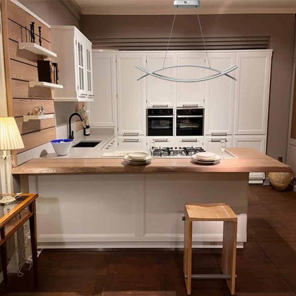 Lampadario led a sospensione 42 watt lampada ultra  moderna bianca a luce fredda 6500k naturale 4000k - enzoled