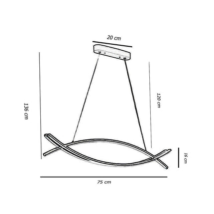 Lampadario led a sospensione 42 watt lampada ultra  moderna bianca a luce fredda 6500k naturale 4000k - enzoled
