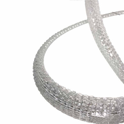 Lampadario led a sospensione effetto cristallo intrecciato 40 watt design moderno bianco luce bianca fredda 6500k calda 3000k naturale 4000k - enzoled