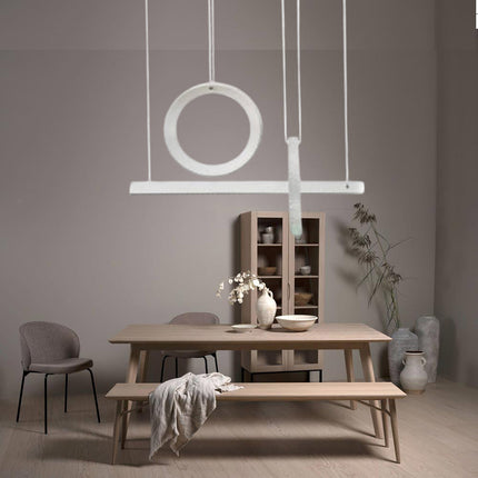 Lampadario led bianco a sospensione 80 watt con cristalli in acrilico contemporaneo luce bianca fredda 6500k o naturale 4000k - enzoled