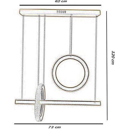 Lampadario led bianco a sospensione 80 watt con cristalli in acrilico contemporaneo luce bianca fredda 6500k o naturale 4000k - enzoled