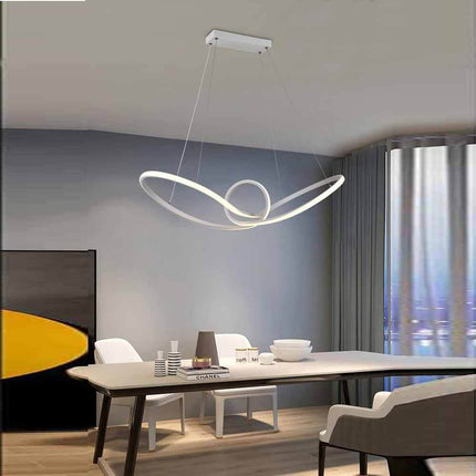 Lampadario led moderno bianco lampada a sospensione 38 watt luce bianca fredda 6500k naturale 4000k e calda 3000k arredamento - enzoled