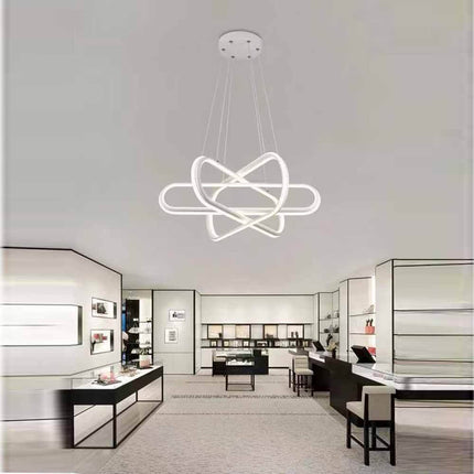 Lampadario led moderno bianco lampada soggiorno a sospensione 94 watt luce bianca fredda 6500k calda 3000k naturale 4000k - enzoled