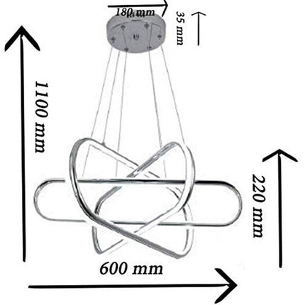 Lampadario led moderno bianco lampada soggiorno a sospensione 94 watt luce bianca fredda 6500k calda 3000k naturale 4000k - enzoled