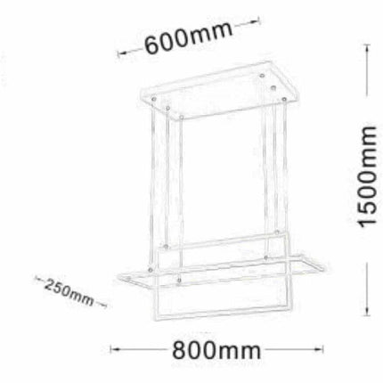 Lampadario led sospensione geometrico 56 watt 2 rettangoli moderno lampada da soffitto 4480Lm luce bianca fredda 6500K calda 3000K naturale 4000k - enzoled