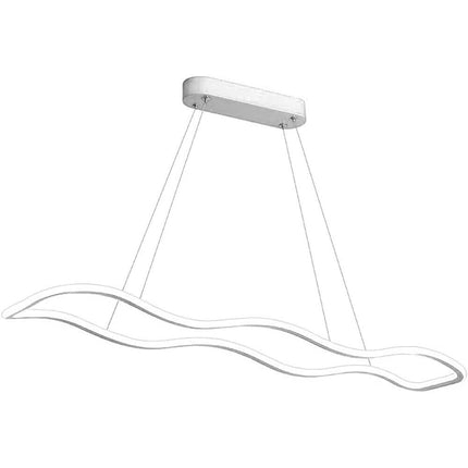Lampadario modero bianco ondulato a led 48 watt lampada sospensione luce fredda 6500k calda 3000k naturale 4000k - enzoled