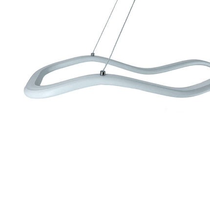 Lampadario modero bianco ondulato a led 48 watt lampada sospensione luce fredda 6500k calda 3000k naturale 4000k - enzoled