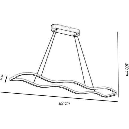 Lampadario modero bianco ondulato a led 48 watt lampada sospensione luce fredda 6500k calda 3000k naturale 4000k - enzoled