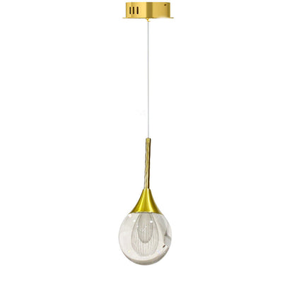 Lampadario pendente oro a led 5 watt lampada sospensione moderna in acrilico luce 6500k 3000k 4000k - enzoled