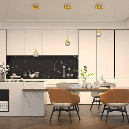 Lampadario pendente oro a led 5 watt lampada sospensione moderna in acrilico luce 6500k 3000k 4000k - enzoled