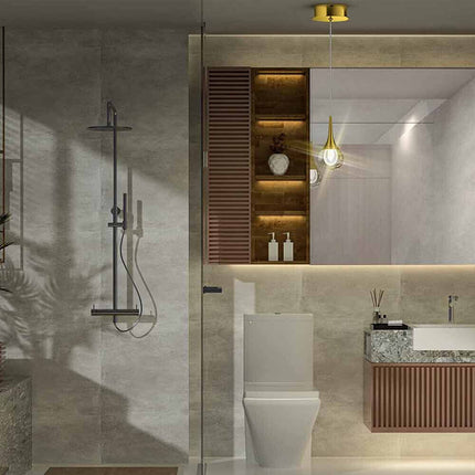 Lampadario pendente oro a led 5 watt lampada sospensione moderna in acrilico luce 6500k 3000k 4000k - enzoled