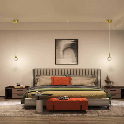 Lampadario pendente oro a led 5 watt lampada sospensione moderna in acrilico luce 6500k 3000k 4000k - enzoled