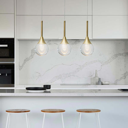 Lampadario pendente oro a led 5 watt lampada sospensione moderna in acrilico luce 6500k 3000k 4000k - enzoled