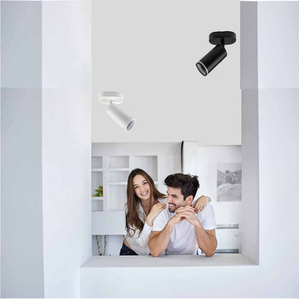 Applique plafoniera orientabile da soffitto o parete 1 diffusore lampada attacco GU10 per bagno soggiorno bianco o nero - enzoled