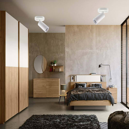 Applique plafoniera orientabile da soffitto o parete 1 diffusore lampada attacco GU10 per bagno soggiorno bianco o nero - enzoled