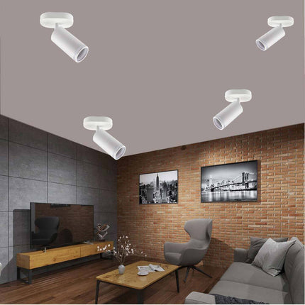 Applique plafoniera orientabile da soffitto o parete 1 diffusore lampada attacco GU10 per bagno soggiorno bianco o nero - enzoled