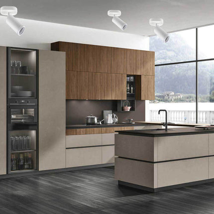 Applique plafoniera orientabile da soffitto o parete 1 diffusore lampada attacco GU10 per bagno soggiorno bianco o nero - enzoled