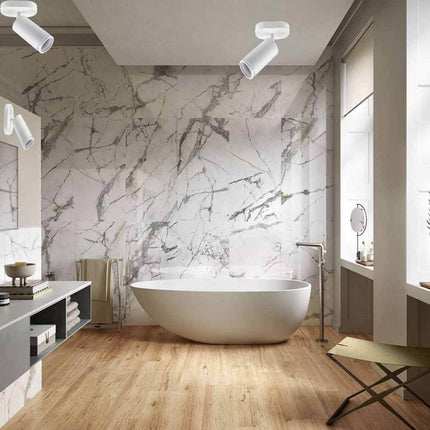 Applique plafoniera orientabile da soffitto o parete 1 diffusore lampada attacco GU10 per bagno soggiorno bianco o nero - enzoled