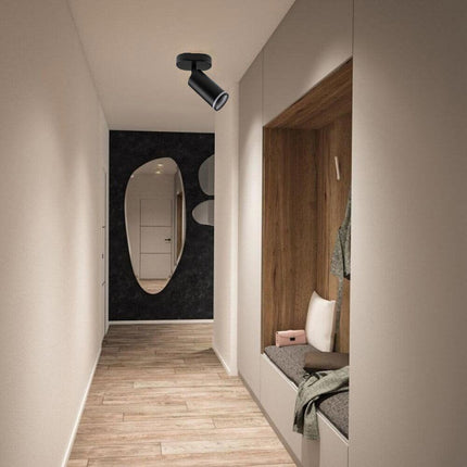 Applique plafoniera orientabile da soffitto o parete 1 diffusore lampada attacco GU10 per bagno soggiorno bianco o nero - enzoled