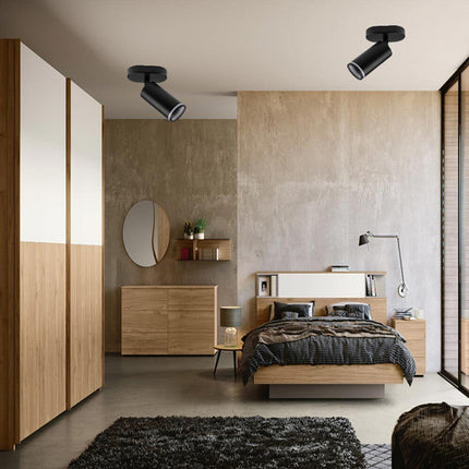 Applique plafoniera orientabile da soffitto o parete 1 diffusore lampada attacco GU10 per bagno soggiorno bianco o nero - enzoled