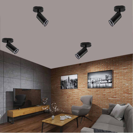 Applique plafoniera orientabile da soffitto o parete 1 diffusore lampada attacco GU10 per bagno soggiorno bianco o nero - enzoled