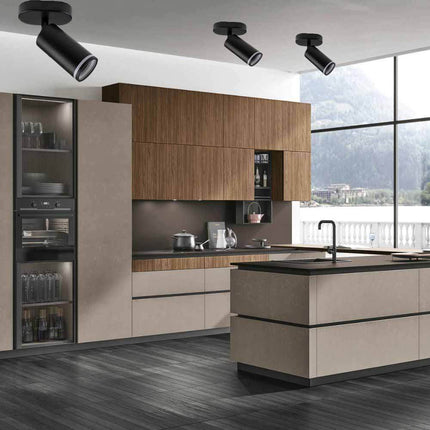 Applique plafoniera orientabile da soffitto o parete 1 diffusore lampada attacco GU10 per bagno soggiorno bianco o nero - enzoled