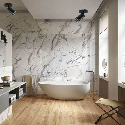 Applique plafoniera orientabile da soffitto o parete 1 diffusore lampada attacco GU10 per bagno soggiorno bianco o nero - enzoled