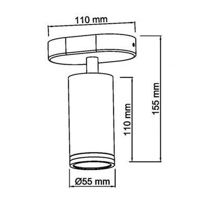 Applique plafoniera orientabile da soffitto o parete 1 diffusore lampada attacco GU10 per bagno soggiorno bianco o nero - enzoled
