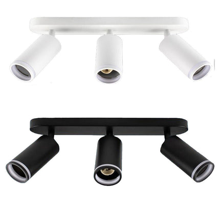 Applique plafoniera orientabile da soffitto o parete 3 diffusori lampada attacco GU10 per bagno soggiorno bianco o nero - enzoled