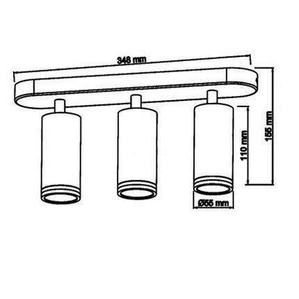 Applique plafoniera orientabile da soffitto o parete 3 diffusori lampada attacco GU10 per bagno soggiorno bianco o nero - enzoled