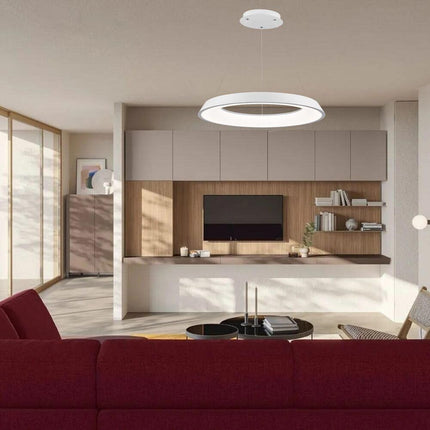 Lampadari a led 43 watt tre colorazioni di luce lampada da soffitto a sospensione ultra moderno cucina soggiorno - enzoled