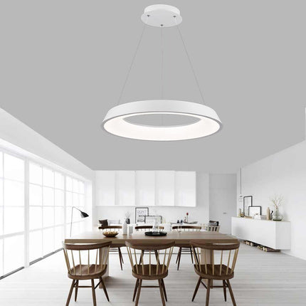 Lampadari a led 43 watt tre colorazioni di luce lampada da soffitto a sospensione ultra moderno cucina soggiorno - enzoled