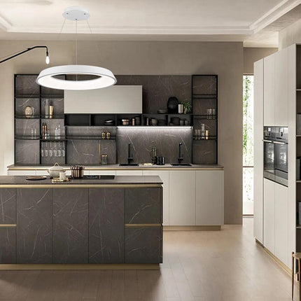 Lampadari a led 43 watt tre colorazioni di luce lampada da soffitto a sospensione ultra moderno cucina soggiorno - enzoled