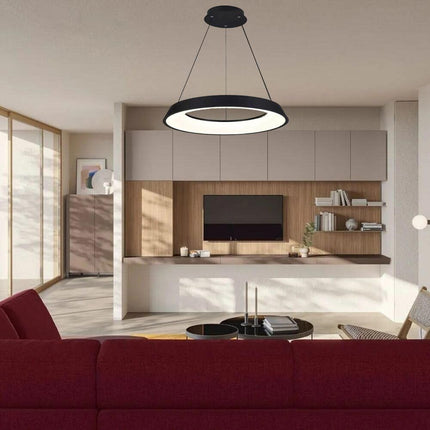 Lampadari a led 43 watt tre colorazioni di luce lampada da soffitto a sospensione ultra moderno cucina soggiorno - enzoled