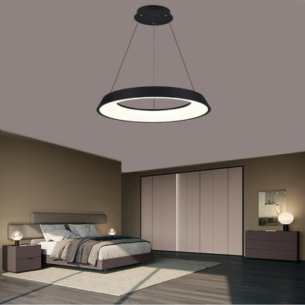Lampadari a led 43 watt tre colorazioni di luce lampada da soffitto a sospensione ultra moderno cucina soggiorno - enzoled