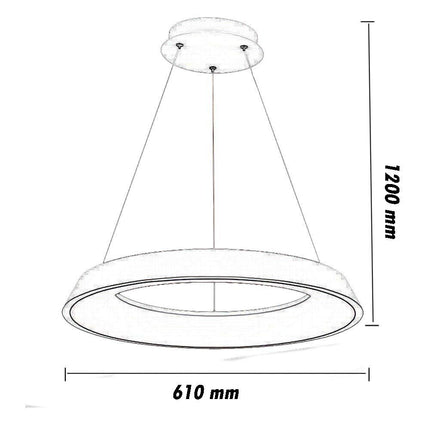 Lampadari a led 43 watt tre colorazioni di luce lampada da soffitto a sospensione ultra moderno cucina soggiorno - enzoled