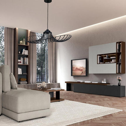 Lampadario a cappello con paralume in metallo E27 lampada decorativa contemporanea - enzoled