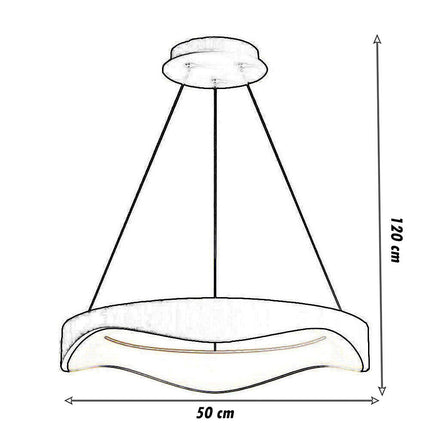 Lampadario a sospensione a led a onda 38 watt ultra moderna tre colorazione di luce fredda 6500k calda 3000k naturale 4000k - enzoled
