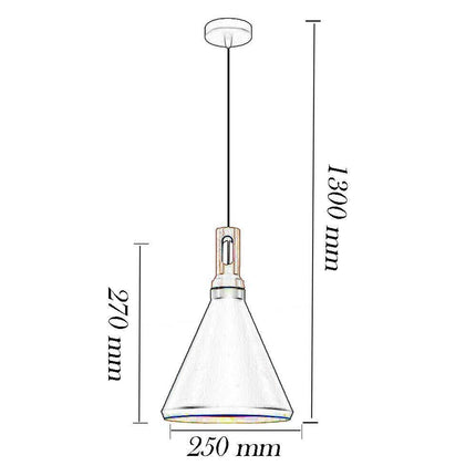 Lampadario a sospensione stile industriale in metallo pendente a cono attacco E27 luce tavolo cucina di colore nero o bianco - enzoled