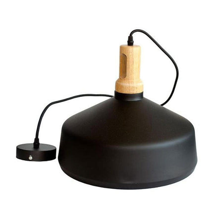 Lampadario a sospensione stile industriale in metallo pendente a coppa attacco E27 luce tavolo cucina di colore nero o bianco - enzoled