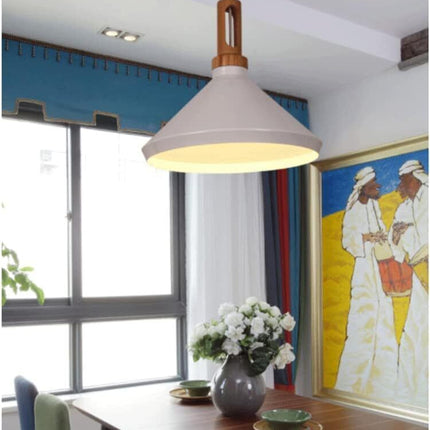 Lampadario a sospensione stile industriale lampada pendente attacco E27 luce tavolo cucina di colore nero o bianco - enzoled