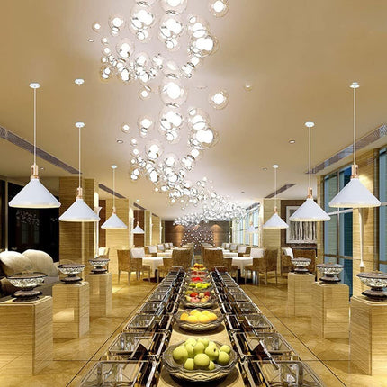 Lampadario a sospensione stile industriale lampada pendente attacco E27 luce tavolo cucina di colore nero o bianco - enzoled