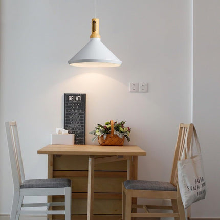 Lampadario a sospensione stile industriale lampada pendente attacco E27 luce tavolo cucina di colore nero o bianco - enzoled