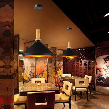 Lampadario a sospensione stile industriale lampada pendente attacco E27 luce tavolo cucina di colore nero o bianco - enzoled