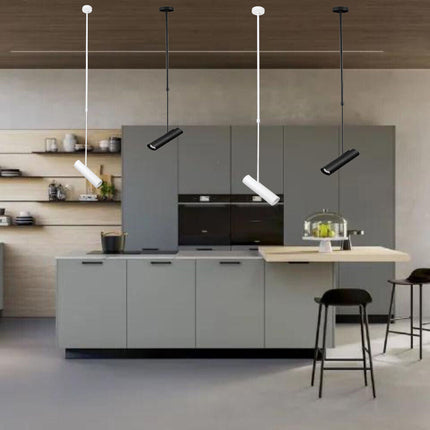Lampadario portafaretto pendente a sospensione GU10 lampada a cilindro con asta regolabile per cucina isola decorativo - enzoled