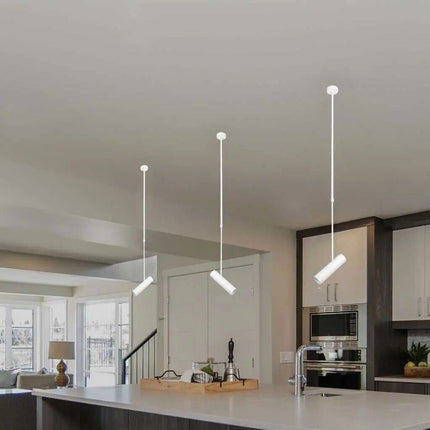 Lampadario portafaretto pendente a sospensione GU10 lampada a cilindro con asta regolabile per cucina isola decorativo - enzoled