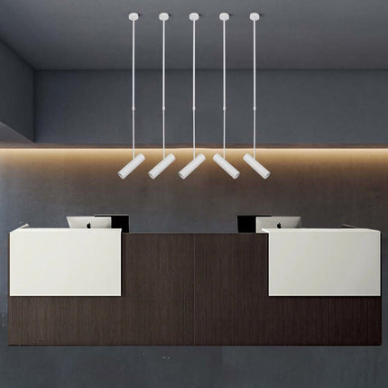 Lampadario portafaretto pendente a sospensione GU10 lampada a cilindro con asta regolabile per cucina isola decorativo - enzoled