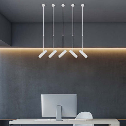 Lampadario portafaretto pendente a sospensione GU10 lampada a cilindro con asta regolabile per cucina isola decorativo - enzoled