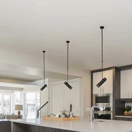Lampadario portafaretto pendente a sospensione GU10 lampada a cilindro con asta regolabile per cucina isola decorativo - enzoled